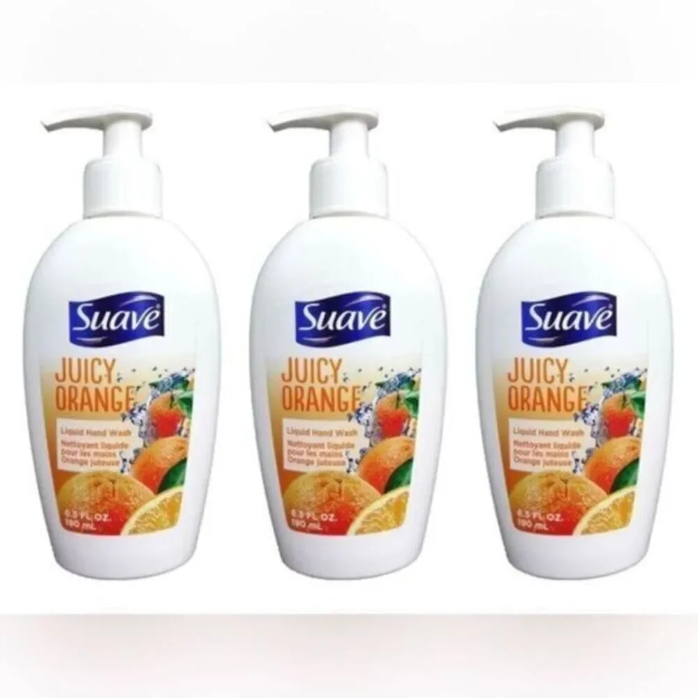 NEW SUAVE Juicy Orange Liquid Hand Soap Pump. Bottle - Pack of 3 - 6.5 FL OZ